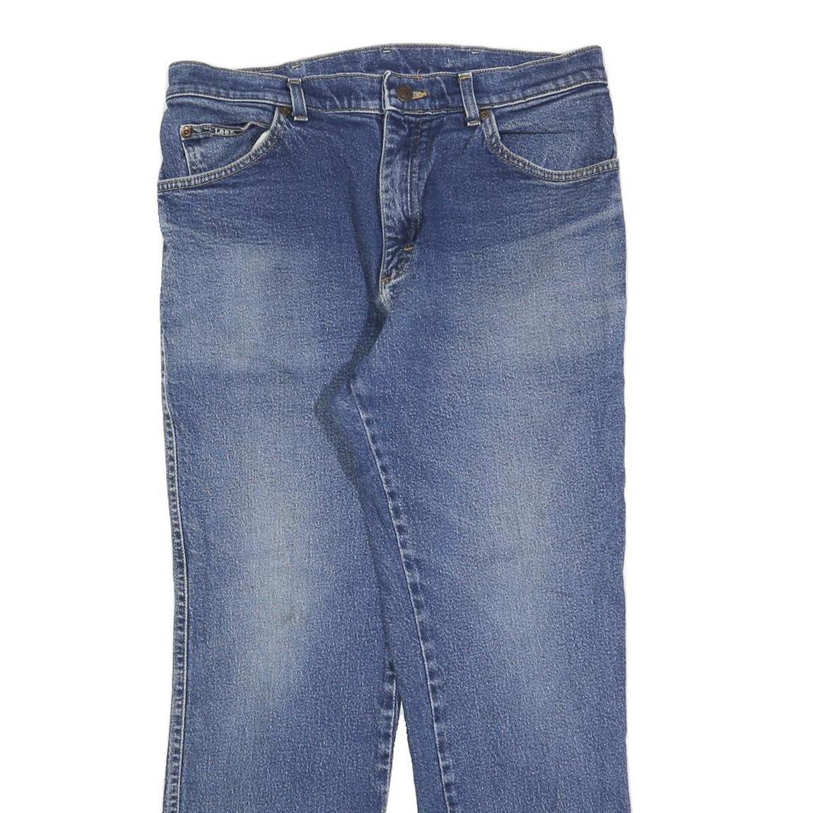 LEE Mens Jeans Blue Regular Straight Denim Medium W34 L27 Classic Cotton Blend