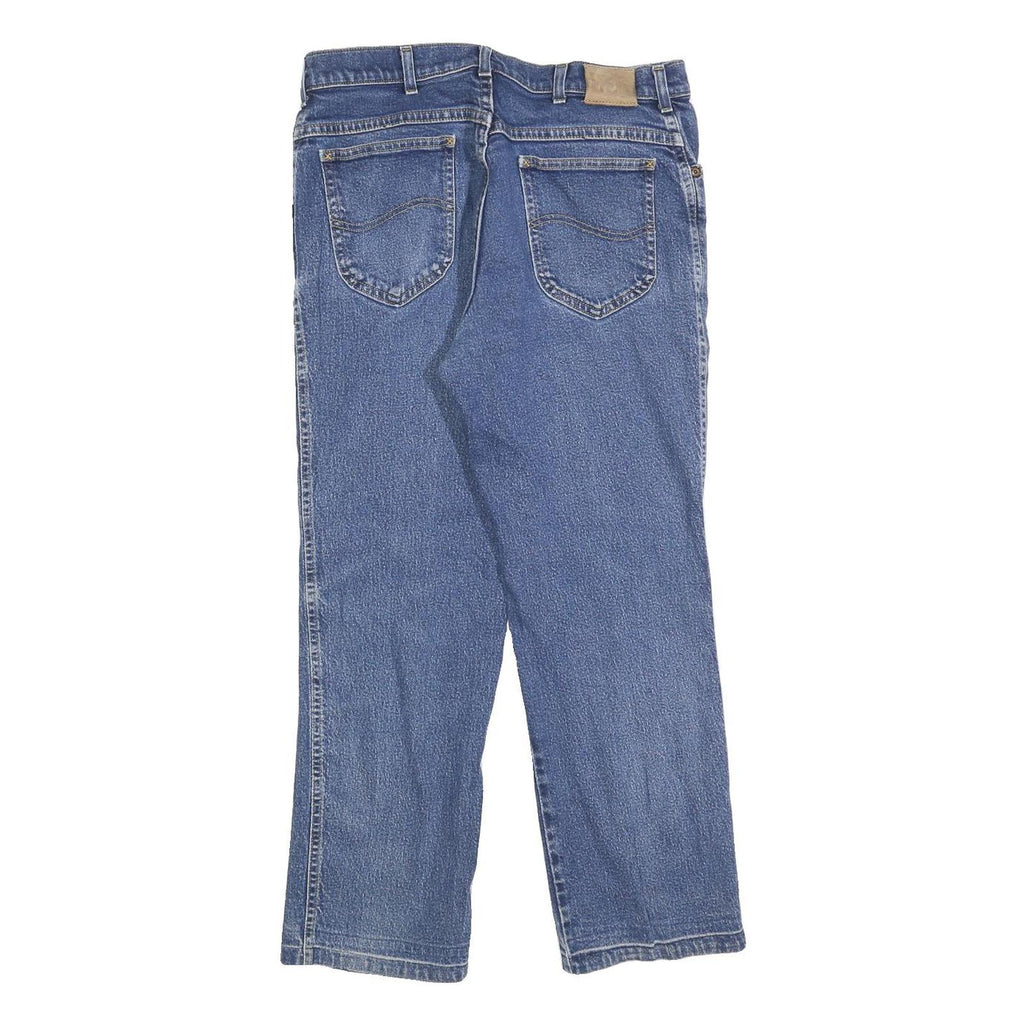 LEE Mens Jeans Blue Regular Straight Denim Medium W34 L27 Classic Cotton Blend