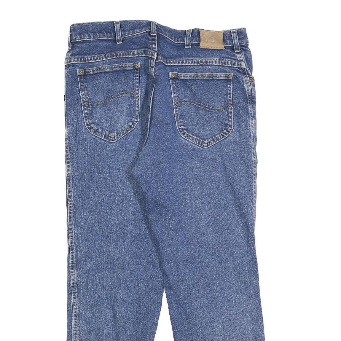 LEE Mens Jeans Blue Regular Straight Denim Medium W34 L27 Classic Cotton Blend