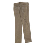 Womens Slim Fit Cotton Blend Khaki Trousers W30 L32 Casual Zip Pockets