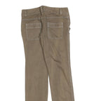 Womens Slim Fit Cotton Blend Khaki Trousers W30 L32 Casual Zip Pockets