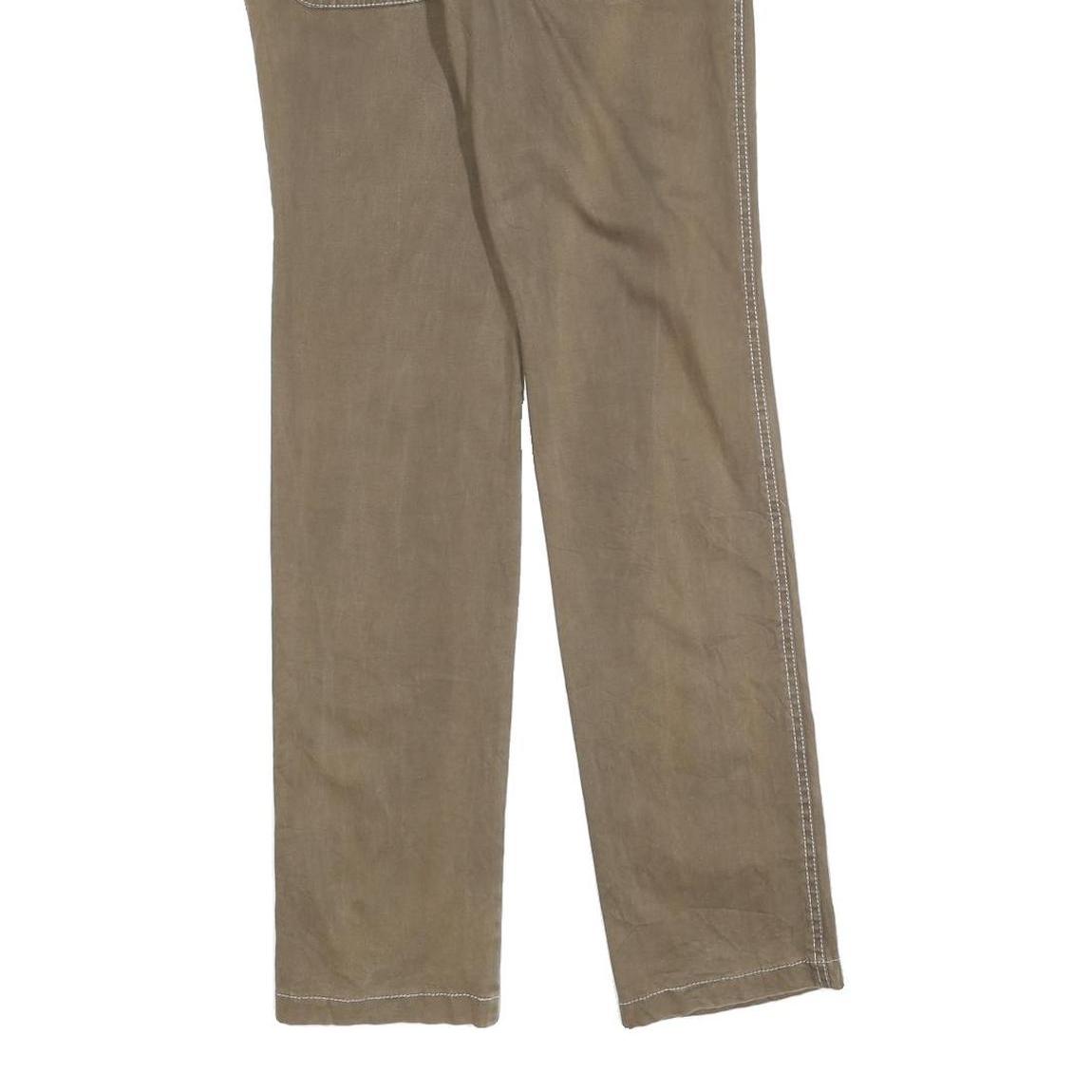 Womens Slim Fit Cotton Blend Khaki Trousers W30 L32 Casual Zip Pockets