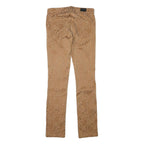 REISS Womens Polyester Blend Slim Trousers W28 L30 Tan Jacquard Floral Pattern