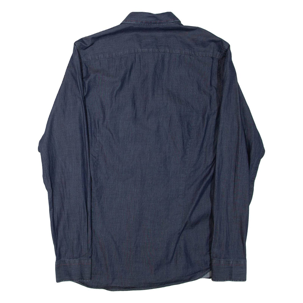 TED BAKER Mens Plain Shirt Blue Long Sleeve S