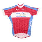 VOLER Mens Red & Blue Tour Of California Cycling T-Shirt L Short Sleeve Crew