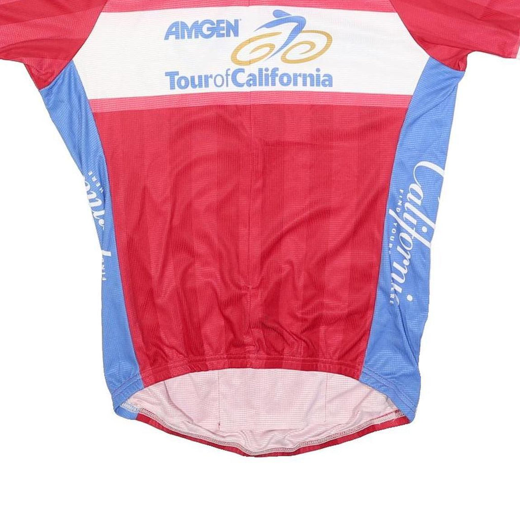 VOLER Mens Red & Blue Tour Of California Cycling T-Shirt L Short Sleeve Crew
