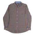 CHAPS Mens Blue & Red Check Shirt L Cotton Classic Button Down Casual