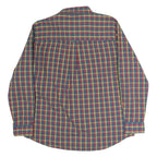 CHAPS Mens Blue & Red Check Shirt L Cotton Classic Button Down Casual
