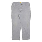 CARHARTT Mens Relaxed Fit Grey Cotton Blend Zip Trousers W42 L30 Workwear Casual
