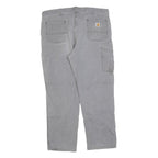 CARHARTT Mens Relaxed Fit Grey Cotton Blend Zip Trousers W42 L30 Workwear Casual