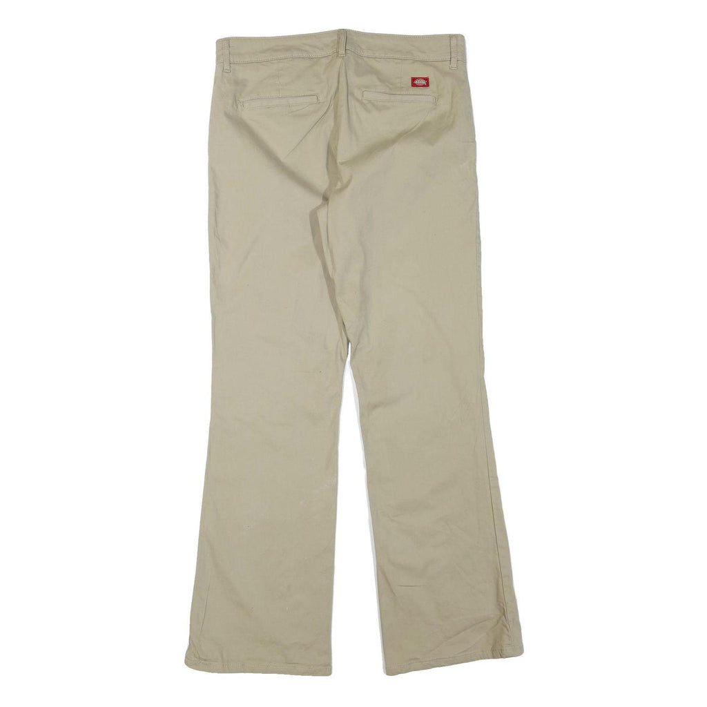 DICKIES Mens Beige Regular Fit Cotton Blend Trousers W34 L32 Workwear Zip