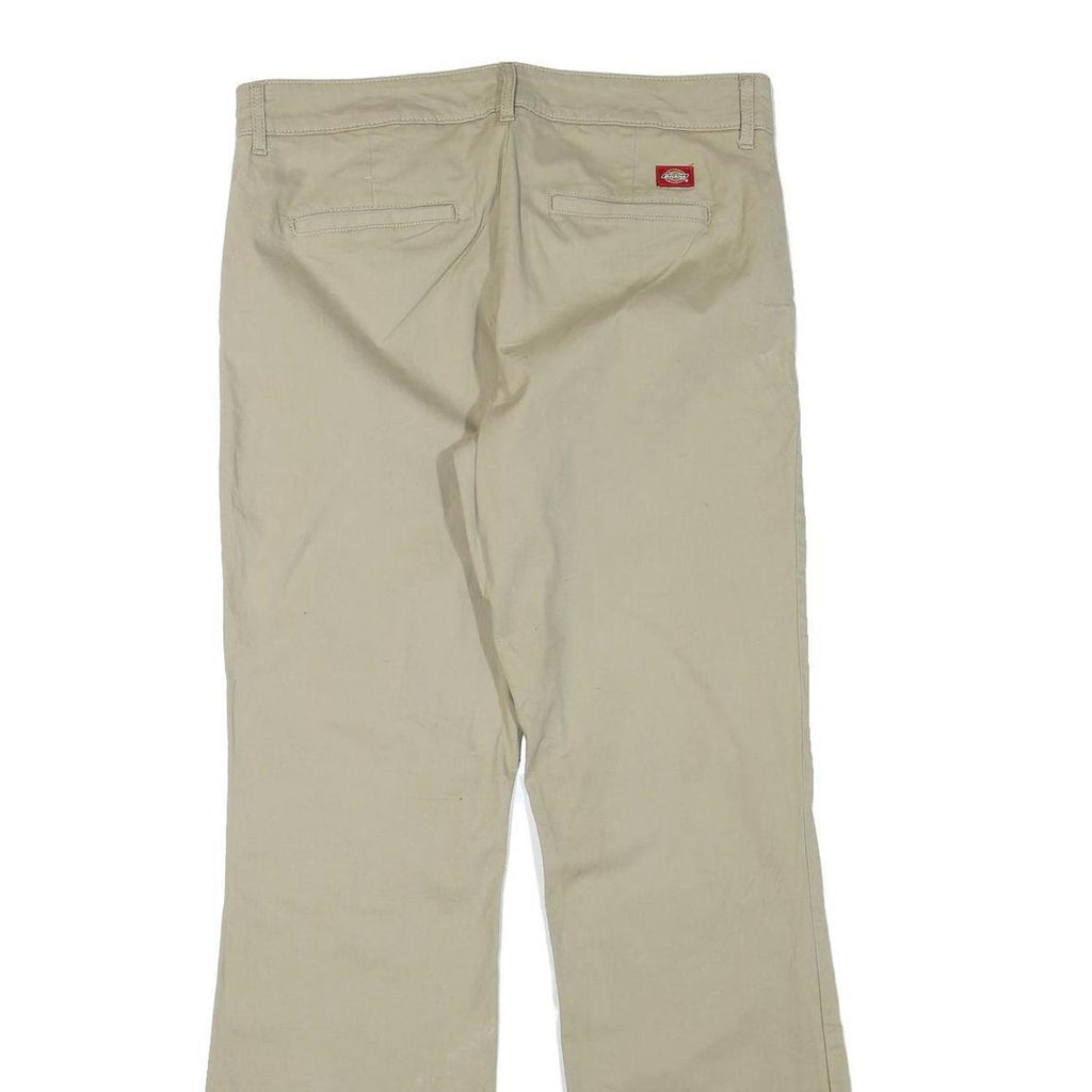 DICKIES Mens Beige Regular Fit Cotton Blend Trousers W34 L32 Workwear Zip