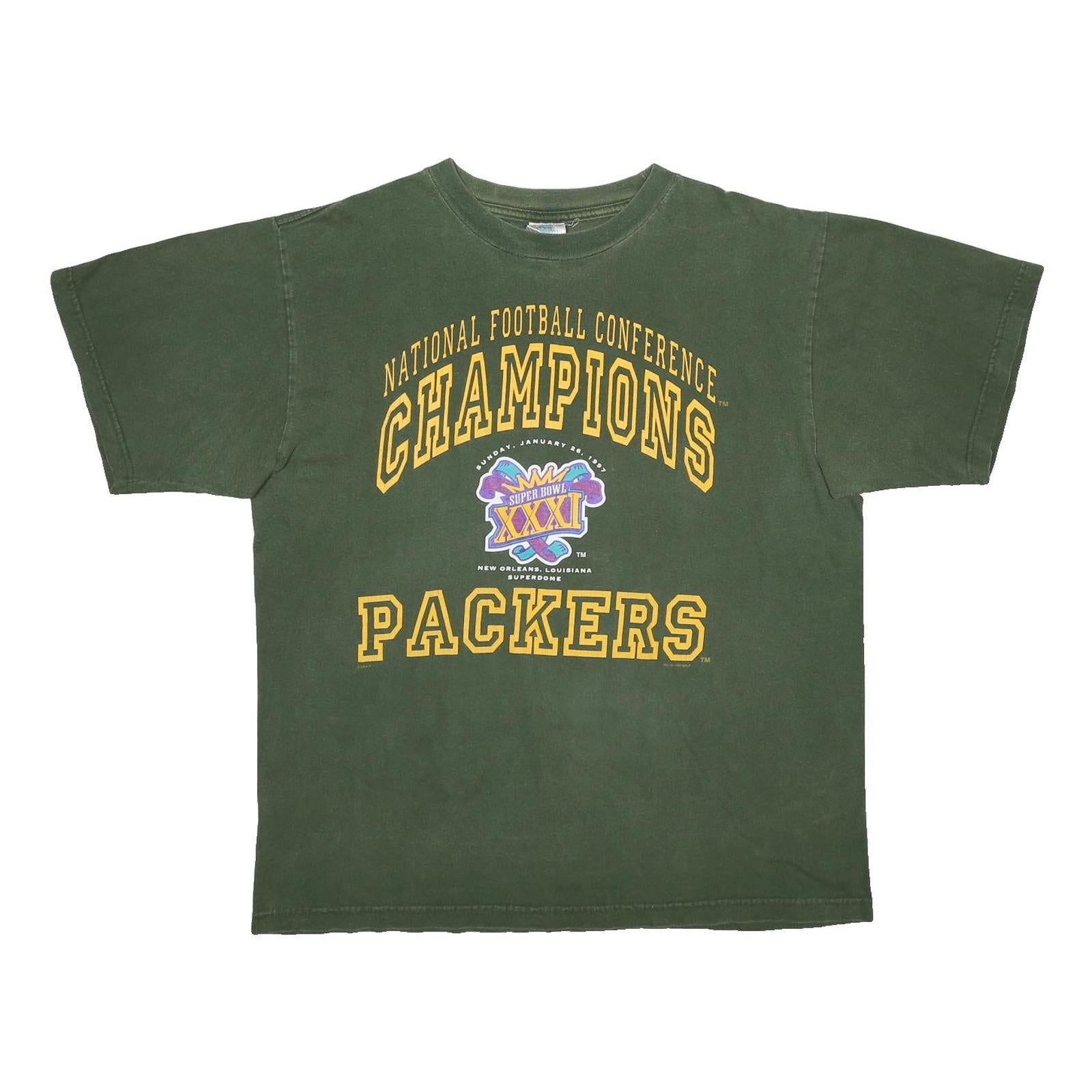 TOUR CHAMP Mens Green National Football Conference Champions Packers T-Shirt XL