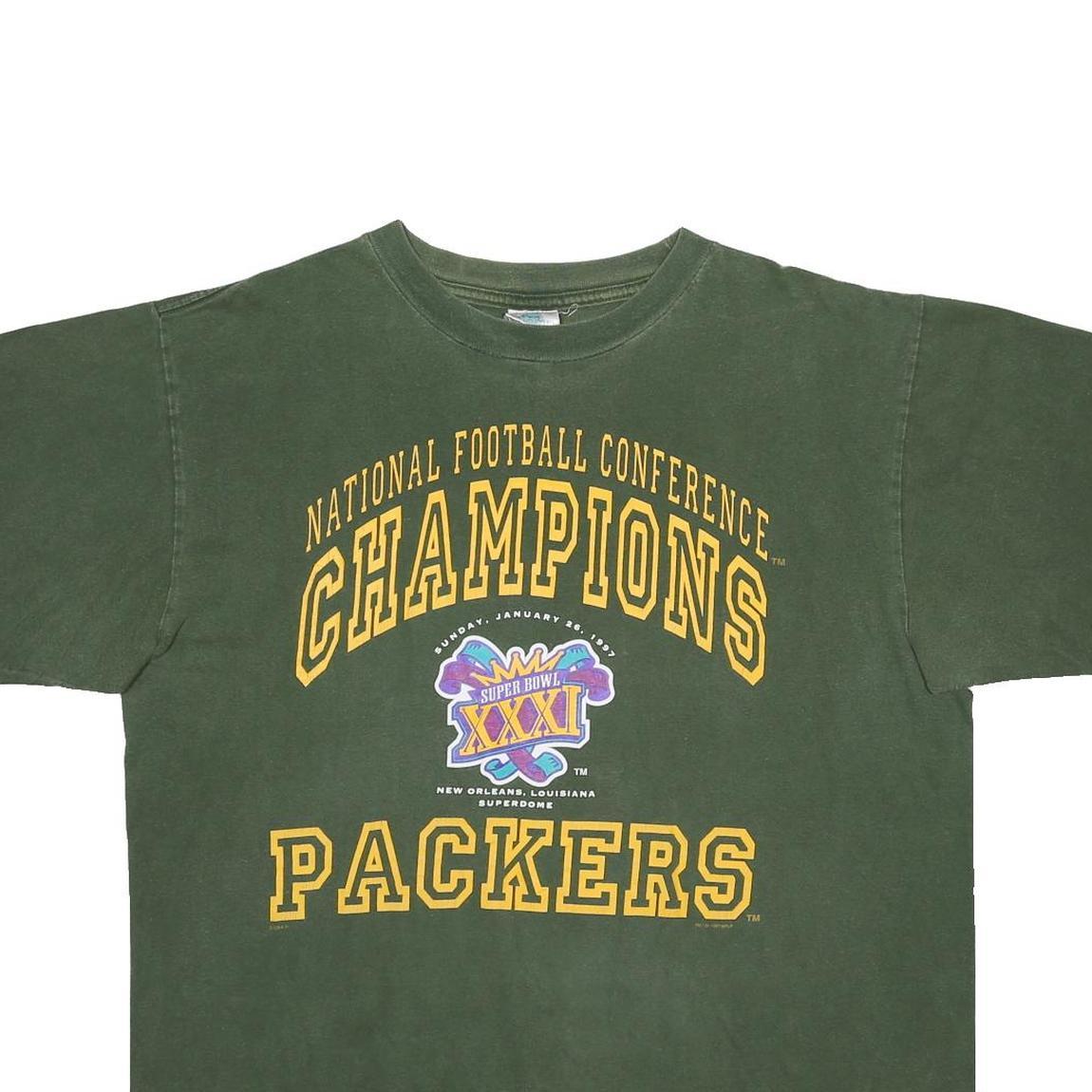 TOUR CHAMP Mens Green National Football Conference Champions Packers T-Shirt XL