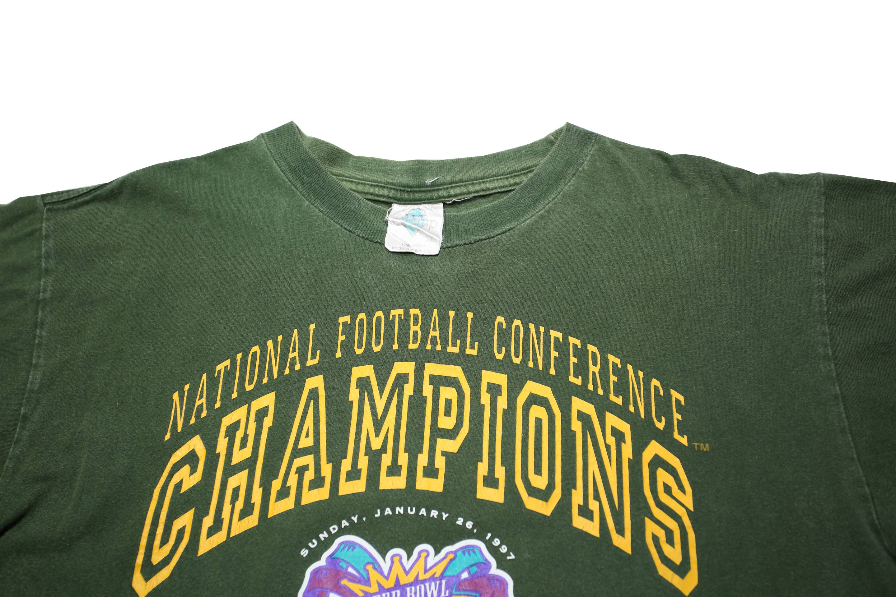 TOUR CHAMP Mens Green National Football Conference Champions Packers T-Shirt XL
