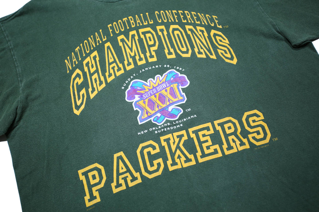 TOUR CHAMP Mens Green National Football Conference Champions Packers T-Shirt XL