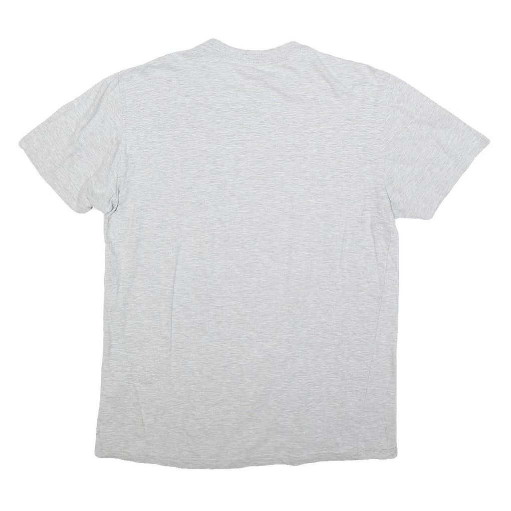 ADIDAS Mens Grey Cotton Blend T-Shirt M Short Sleeve Crew Neck Flag Logo Graphic