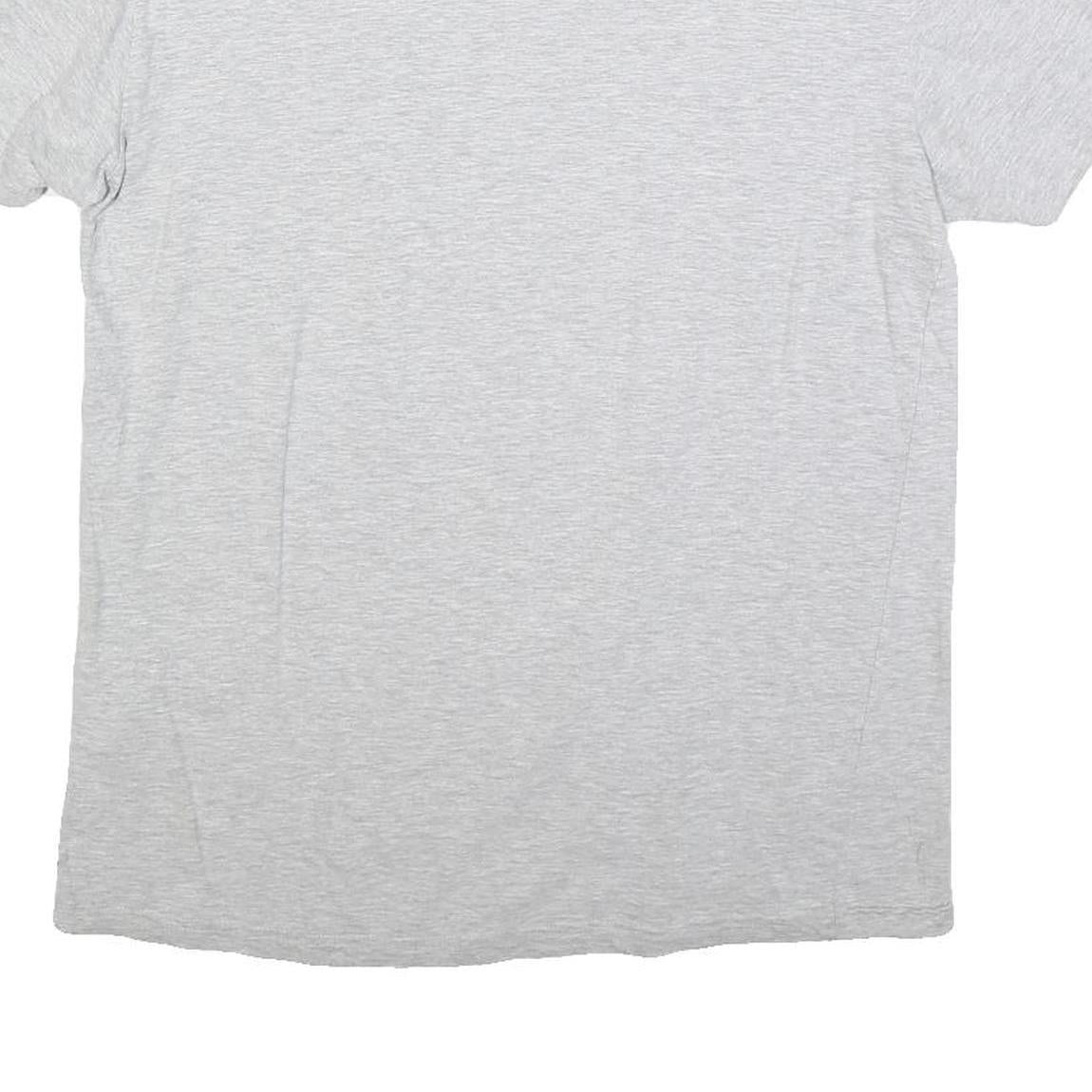 ADIDAS Mens Grey Cotton Blend T-Shirt M Short Sleeve Crew Neck Flag Logo Graphic