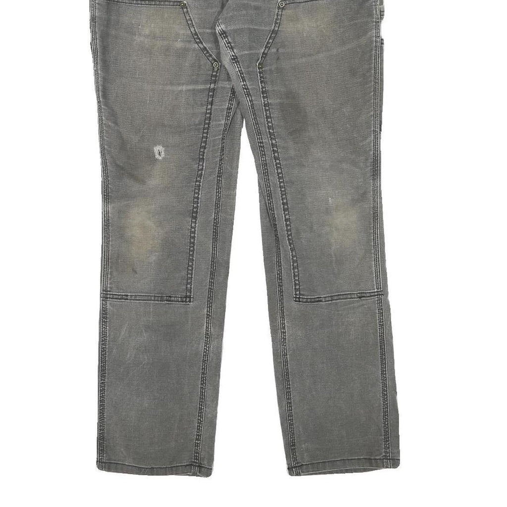 CARHARTT Womens Cotton Blend Grey Slim Slim Fit Straight Leg Trousers W33 L29