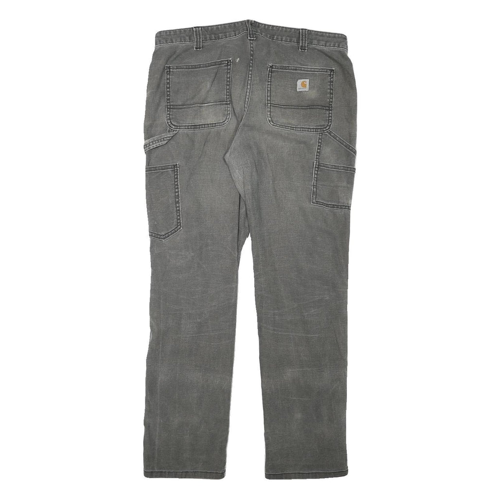 CARHARTT Womens Cotton Blend Grey Slim Slim Fit Straight Leg Trousers W33 L29