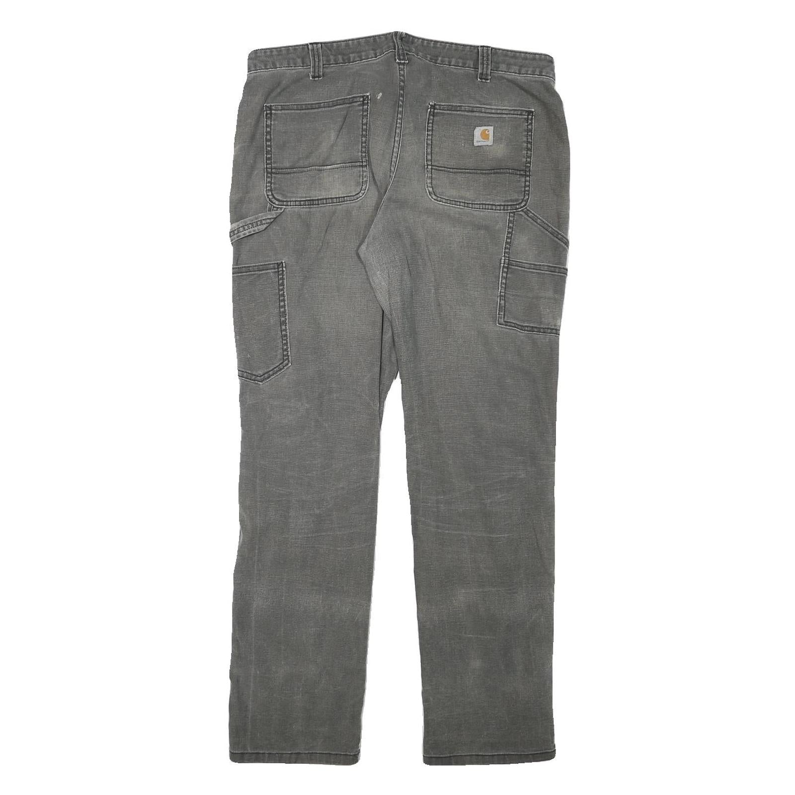 CARHARTT Womens Cotton Blend Grey Slim Slim Fit Straight Leg Trousers W33 L29