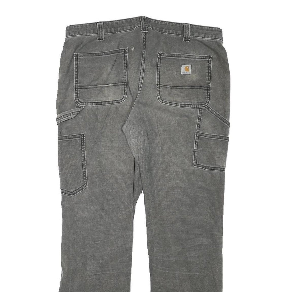 CARHARTT Womens Cotton Blend Grey Slim Slim Fit Straight Leg Trousers W33 L29