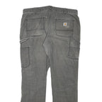 CARHARTT Womens Cotton Blend Grey Slim Slim Fit Straight Leg Trousers W33 L29