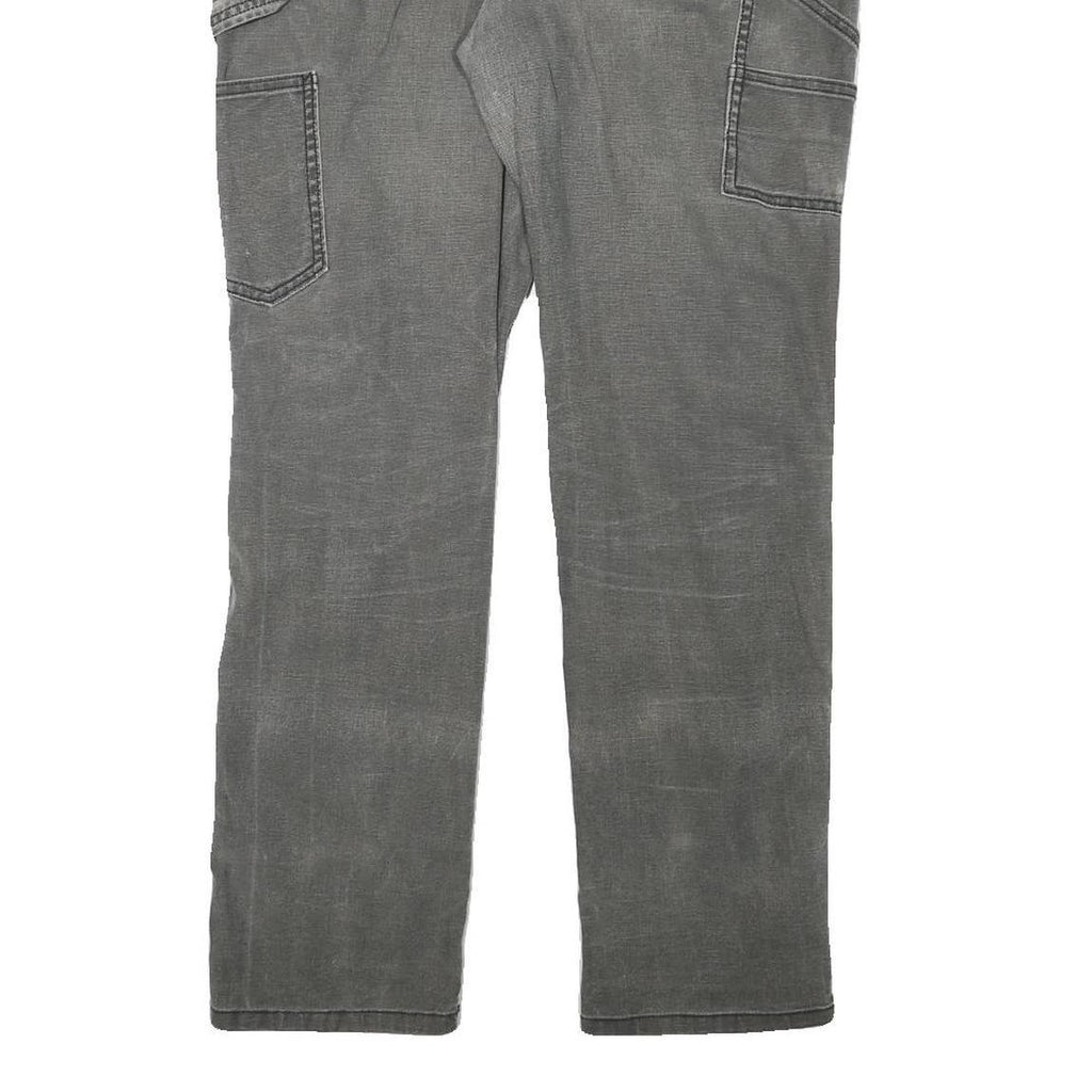 CARHARTT Womens Cotton Blend Grey Slim Slim Fit Straight Leg Trousers W33 L29