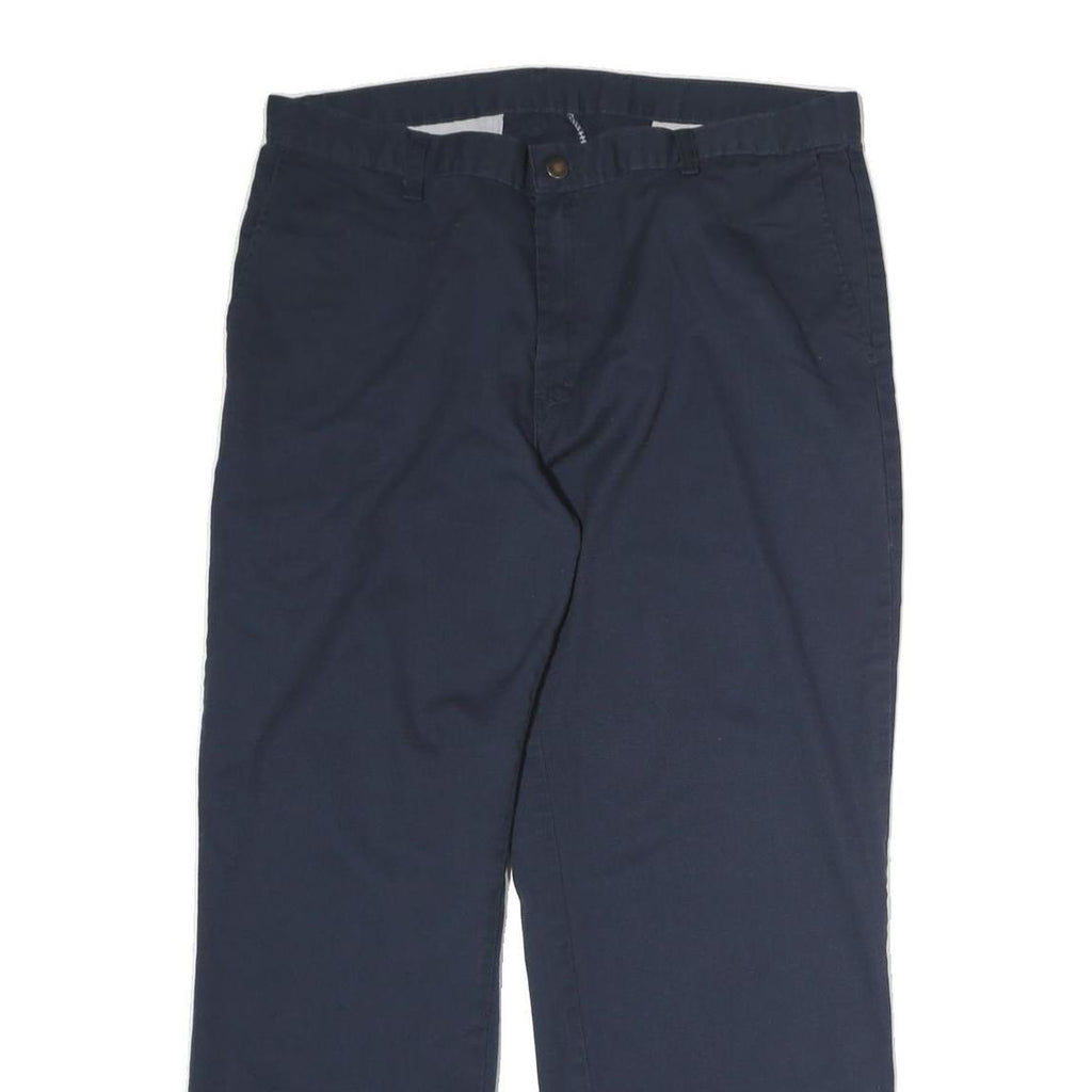 DICKIES Mens Cotton Blend Navy Regular Straight Trousers W36 L30 Workwear