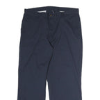 DICKIES Mens Cotton Blend Navy Regular Straight Trousers W36 L30 Workwear