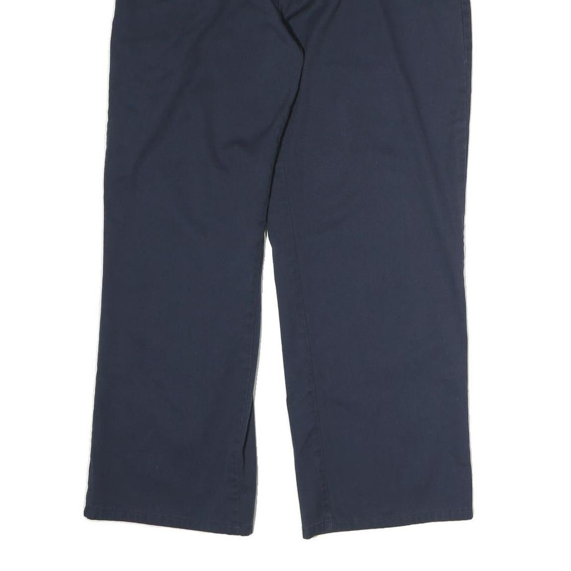 DICKIES Mens Cotton Blend Navy Regular Straight Trousers W36 L30 Workwear