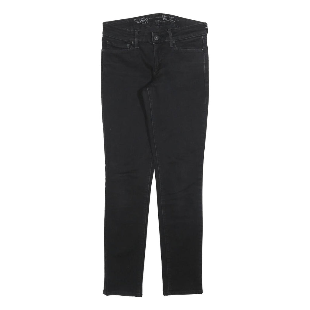 LEVI'S Womens Jeans Black Slim Skinny Denim Medium W28 L29 Zip Cotton Blend