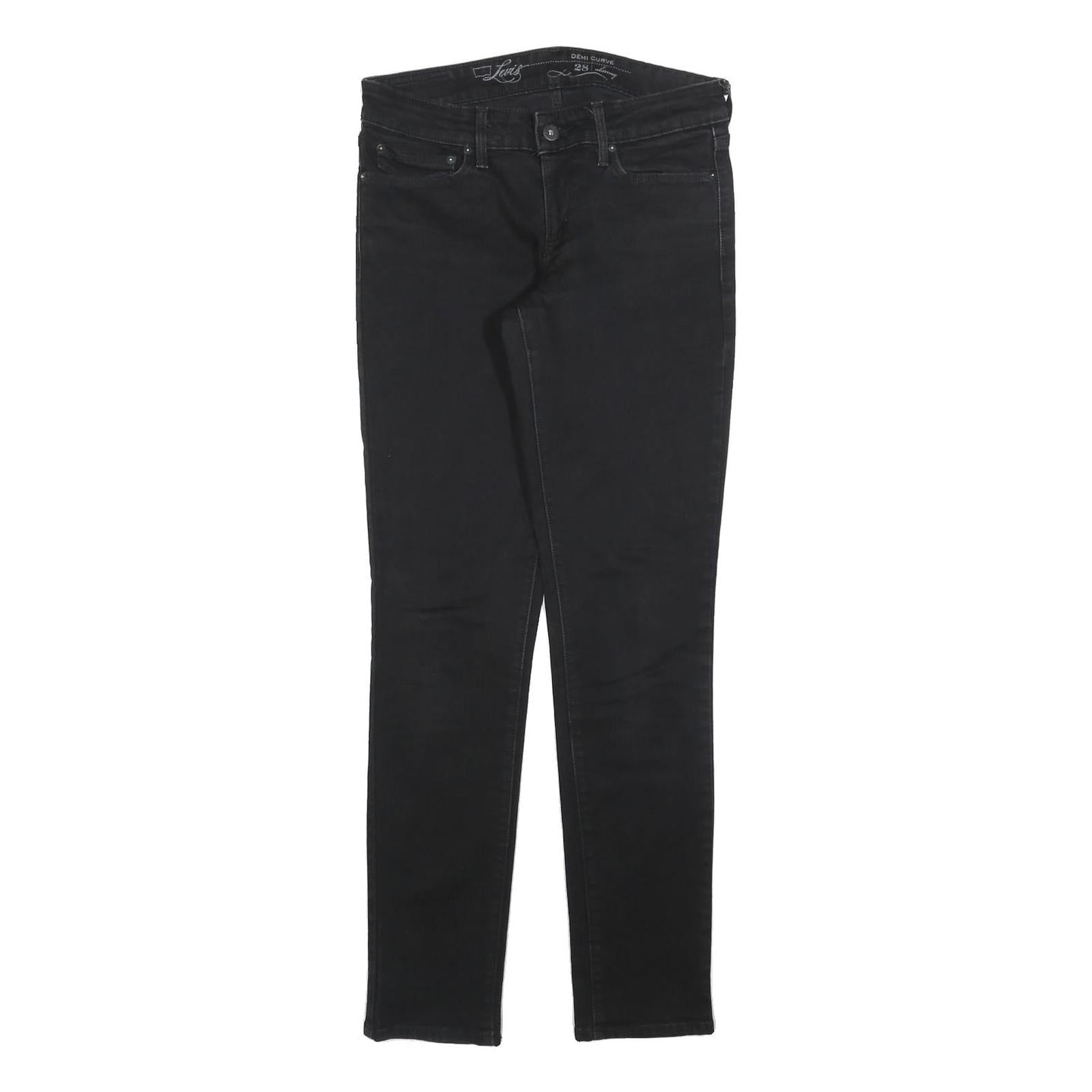 LEVI'S Womens Jeans Black Slim Skinny Denim Medium W28 L29 Zip Cotton Blend