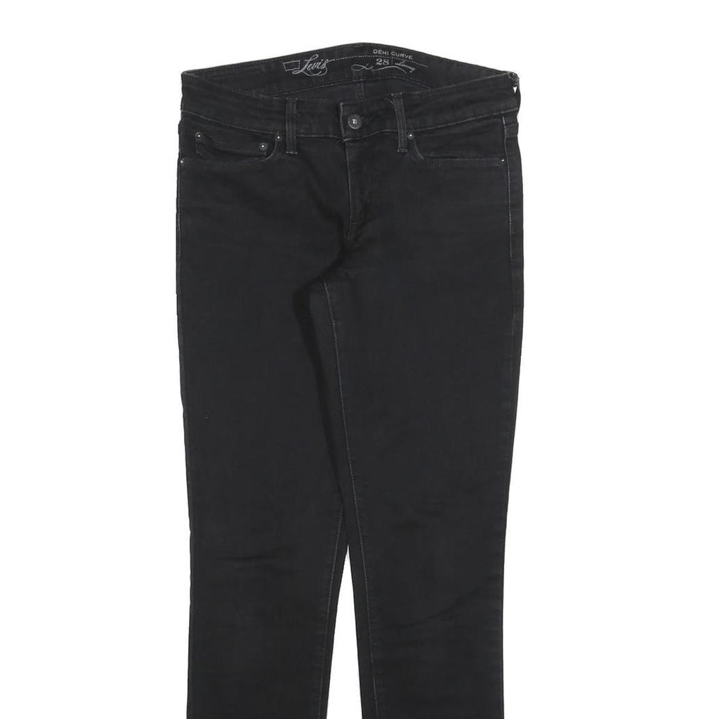LEVI'S Womens Jeans Black Slim Skinny Denim Medium W28 L29 Zip Cotton Blend