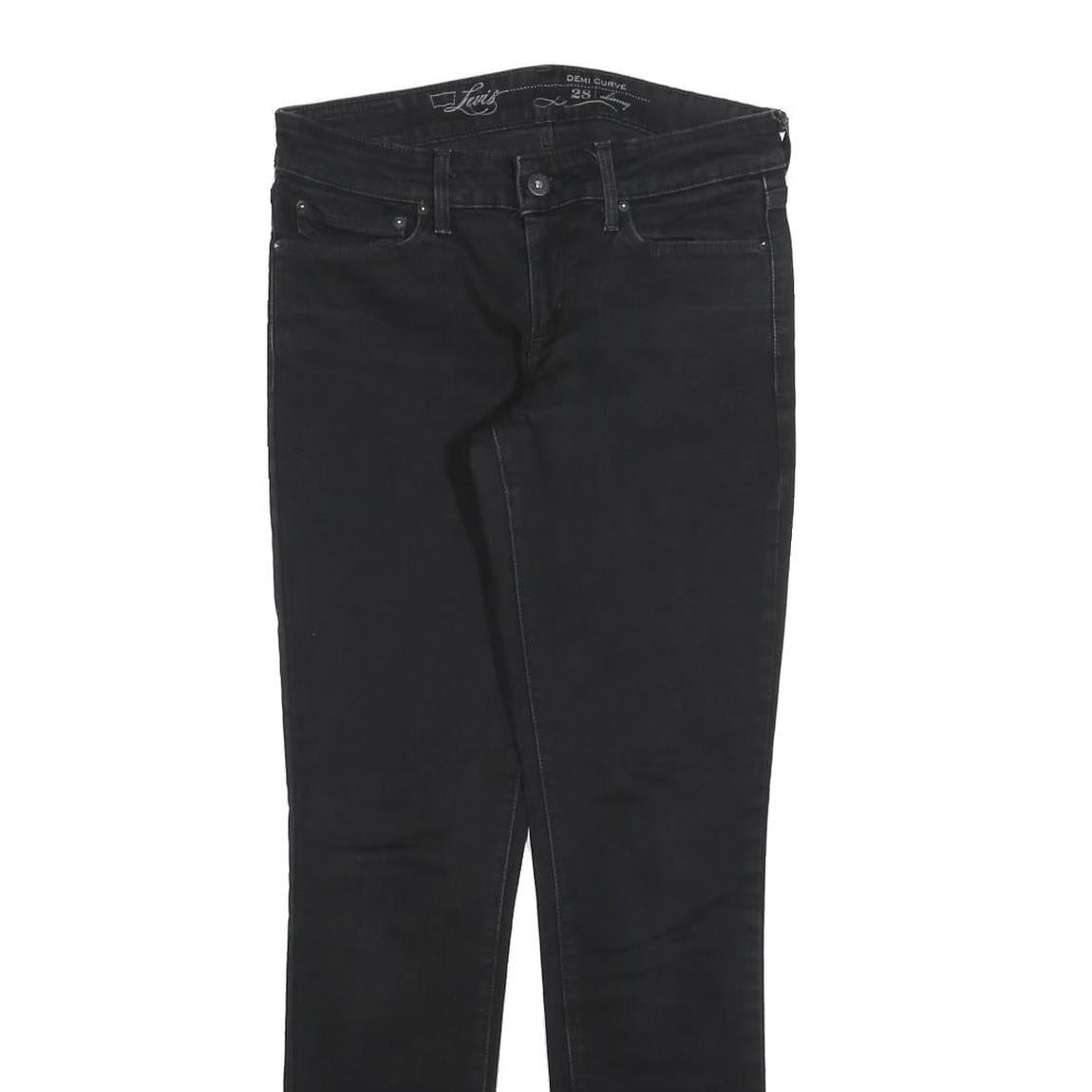 LEVI'S Womens Jeans Black Slim Skinny Denim Medium W28 L29 Zip Cotton Blend