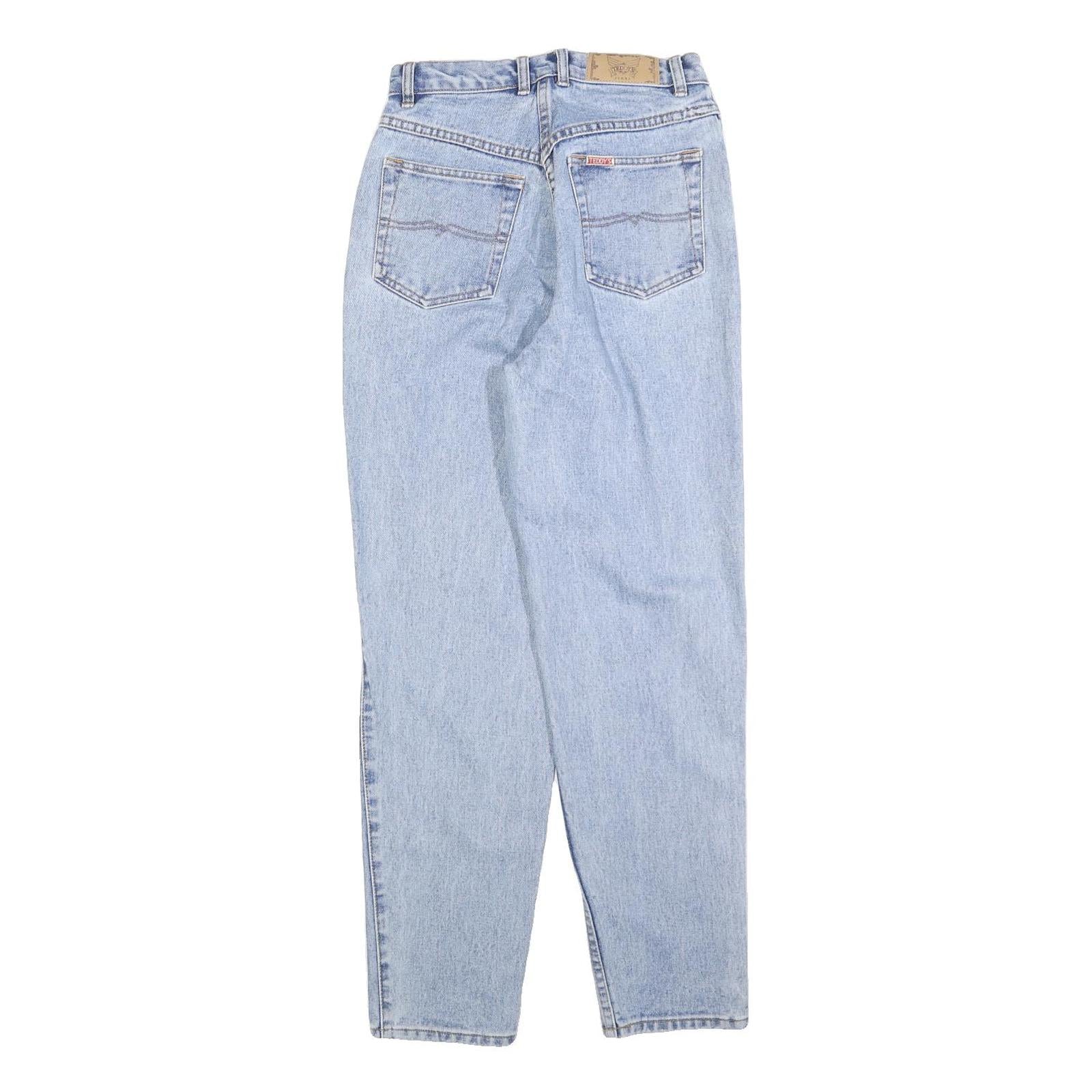 TEDDYS Womens Regular Light Blue Denim Jeans W25 L30 Cotton Blend Zip