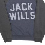 JACK WILLS Mens Blue & Grey Crew Neck XS Cotton Blend Sweatshirt Pullover