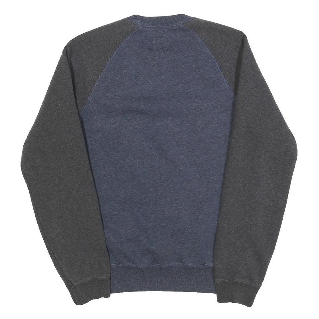 JACK WILLS Mens Blue & Grey Crew Neck XS Cotton Blend Sweatshirt Pullover