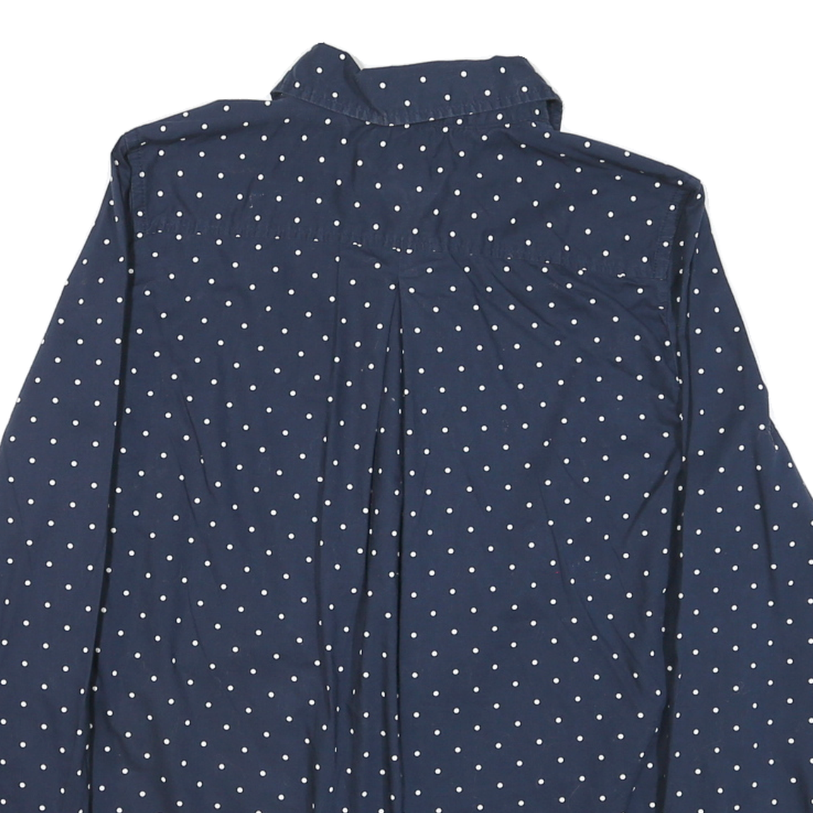 TOMMY HILFIGER Womens Navy Blue & White Polka Dot Shirt M Cotton Blend