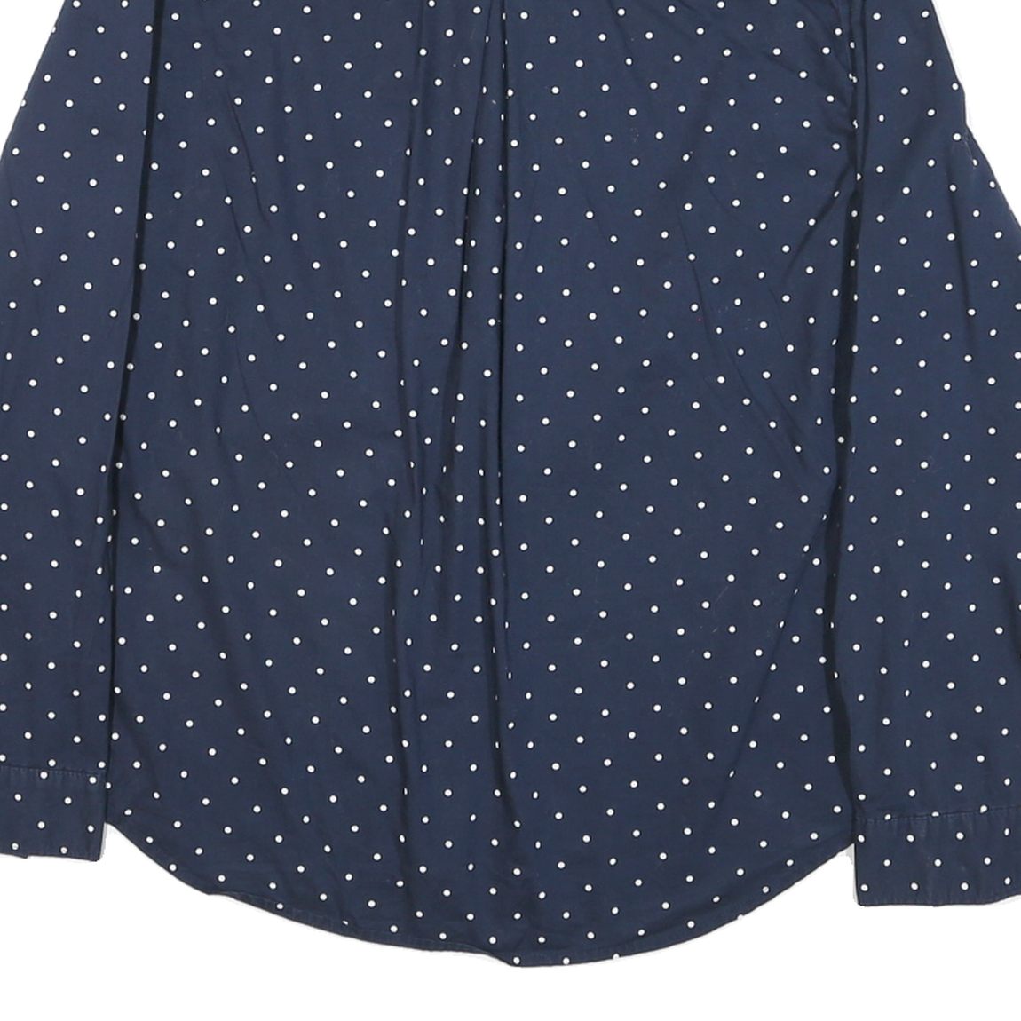 TOMMY HILFIGER Womens Navy Blue & White Polka Dot Shirt M Cotton Blend