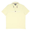 TOMMY HILFIGER Mens Cream Short Sleeve Plain Polo Shirt M Cotton Blend Casual