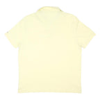 TOMMY HILFIGER Mens Cream Short Sleeve Plain Polo Shirt M Cotton Blend Casual