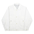 Mens White Polyester Blend Classic Jacket XL Zip Plain Button Collar Pocket