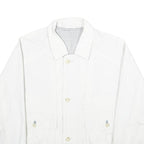 Mens White Polyester Blend Classic Jacket XL Zip Plain Button Collar Pocket