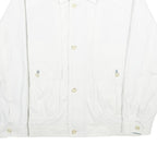 Mens White Polyester Blend Classic Jacket XL Zip Plain Button Collar Pocket