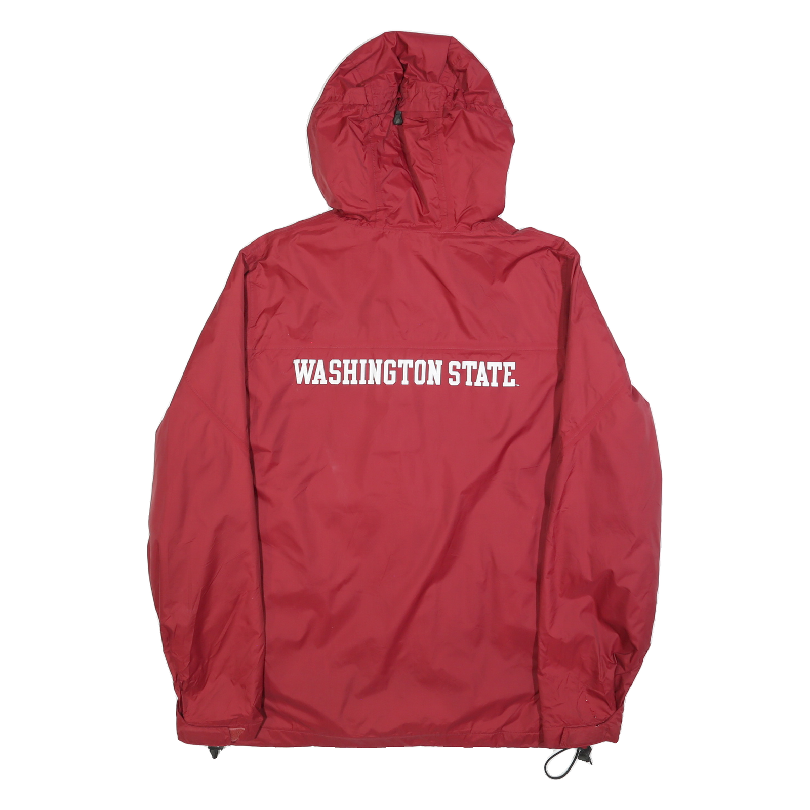 NIKE Mens Red Washington State Windbreaker Jacket S Polyester Zip Hooded Plain