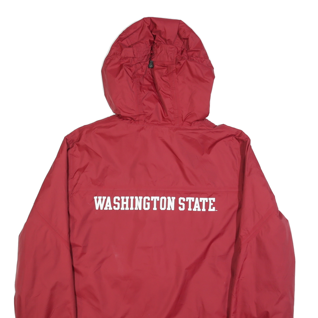NIKE Mens Red Washington State Windbreaker Jacket S Polyester Zip Hooded Plain