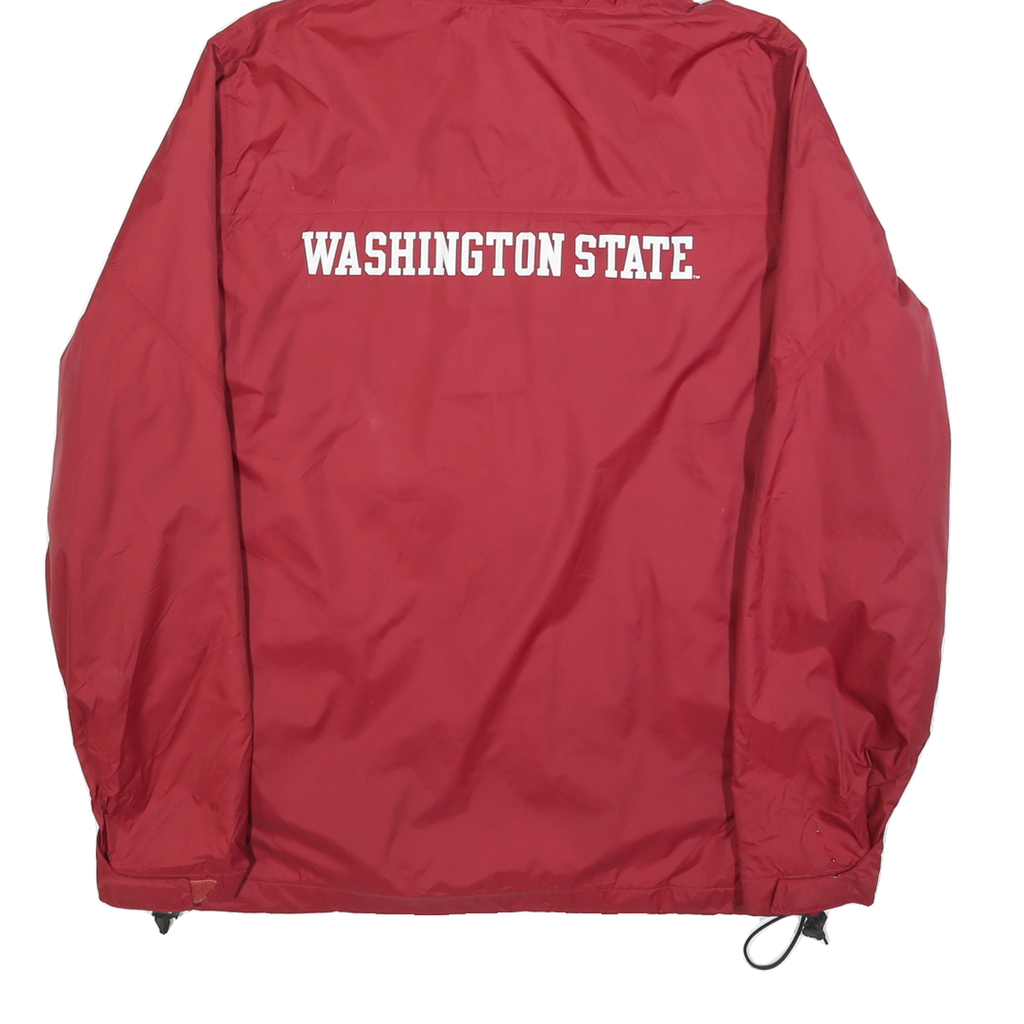 NIKE Mens Red Washington State Windbreaker Jacket S Polyester Zip Hooded Plain