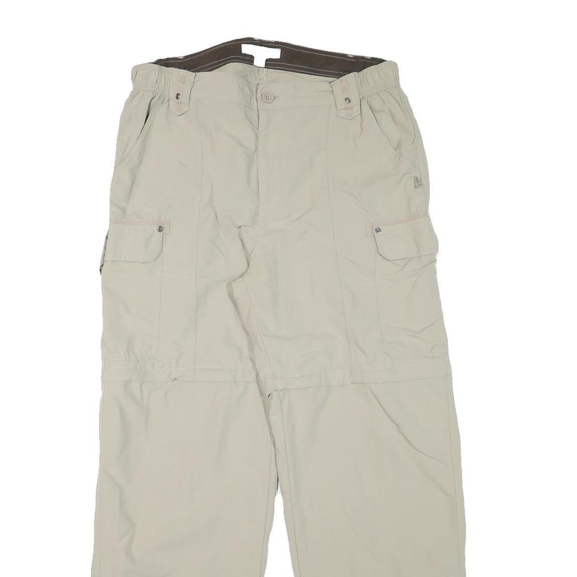 TCM Mens Relaxed Beige Polyester Blend Cargo Trousers W30 L29 Zip Closure