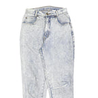 GALAXY Womens Jeans Blue Regular Straight Denim Light W26 L28 Zip Cotton Blend